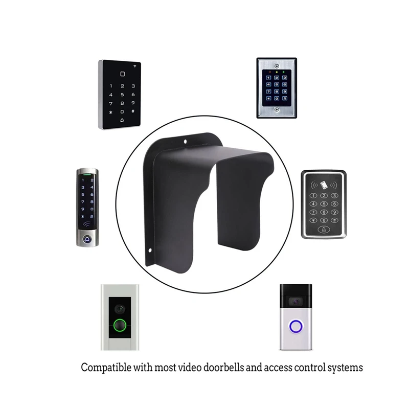 Metal Doorbell Rain Cover Set, Protetor de campainha, Tampa do teclado, Compatível com a maioria dos vídeos