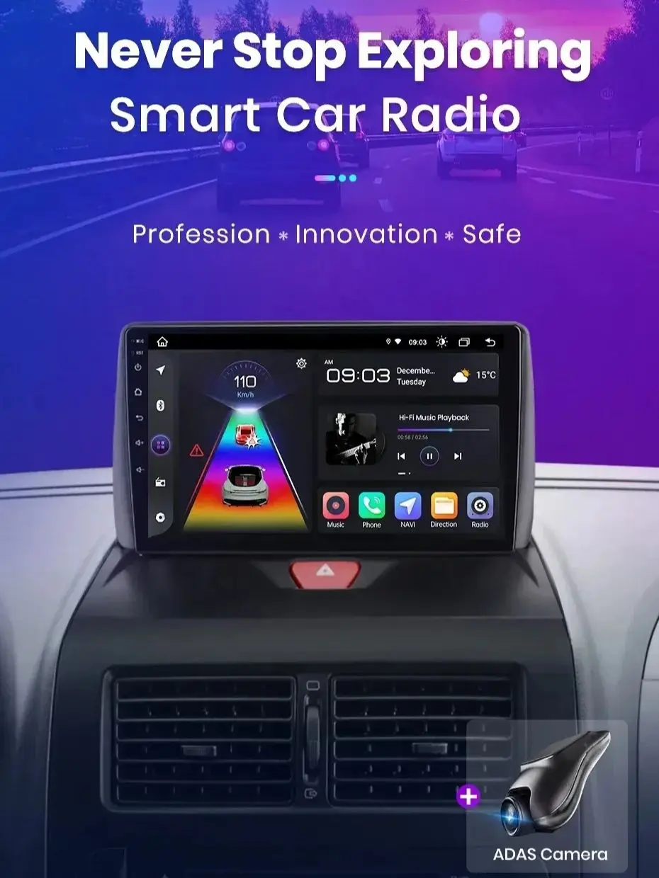 Draadloze CarPlay Android Auto Radio Voor Peugeot Expert 2007-2016 Auto Multimedia Speler GPS 2din Autoradio Stereo Bluetooth RDS - afbeelding 2