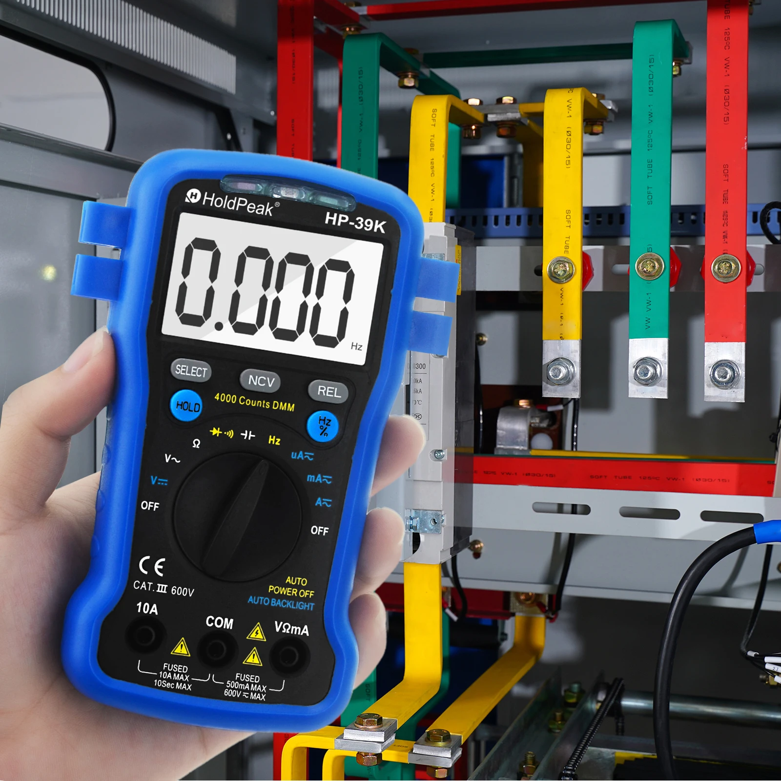 Professional Digital Multimeter 4000 Counts True RMS Auto-Ranging Voltage Current Resistance Capacitance Tester with NCV