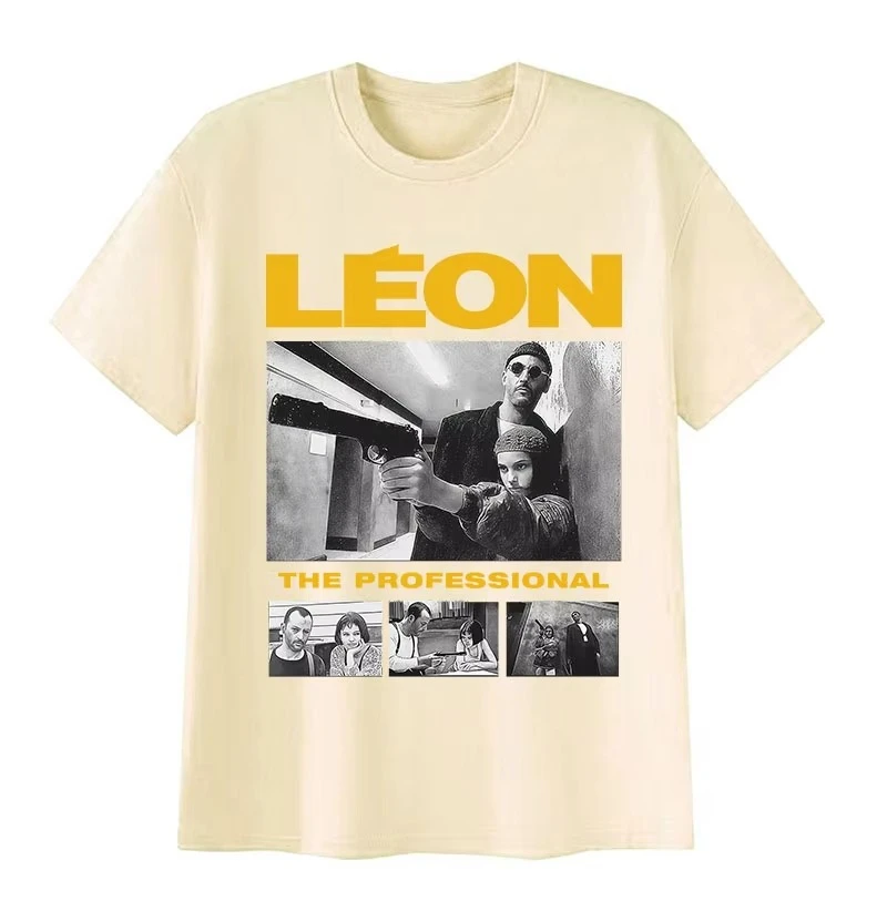 Movie Leon The Professional Graphic T Shirt Men's Fashion O-Neck Short Sleeve T-shirts Vintage High Quality Cotton Tops T-shirt