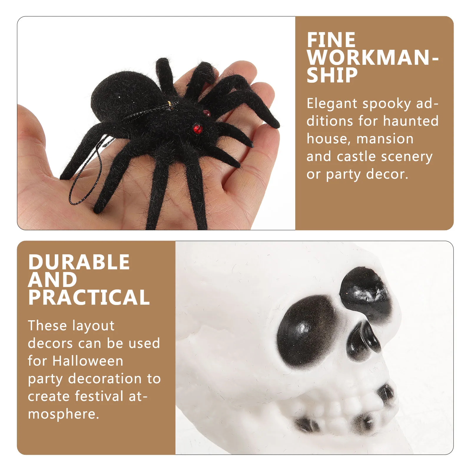 

Halloween Tabletop Decorations Spooky Haunted House Party Centerpieces Fall Mantel Ornaments Black for Indoor