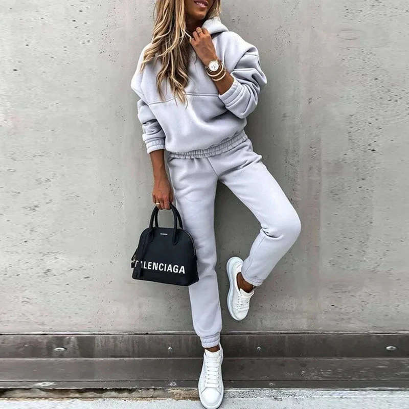 Women Tracksuit Set Hoodie Sweatshirt And Sweatpants Suit Casual Outfit Female 2 Pieces Set chandals mujer conjunto femenino