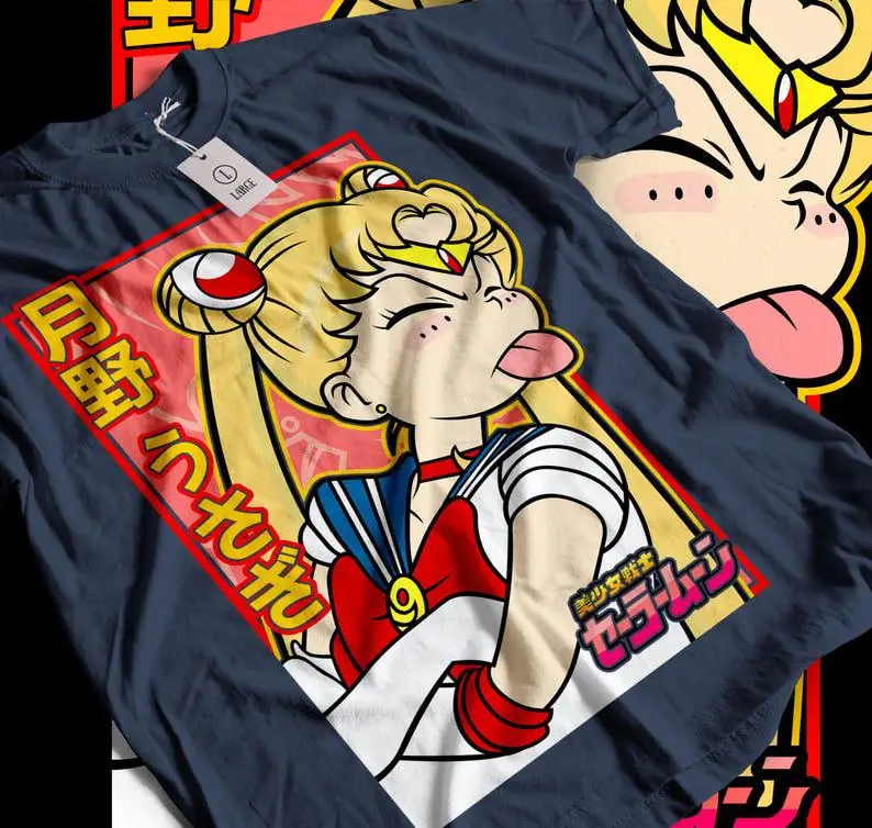 Comfortable Sailor Moon T-Shirt Usagi Tsukino Anime Manga Graphic Tee 2026 New Cotton Summer Men and Women TShirt