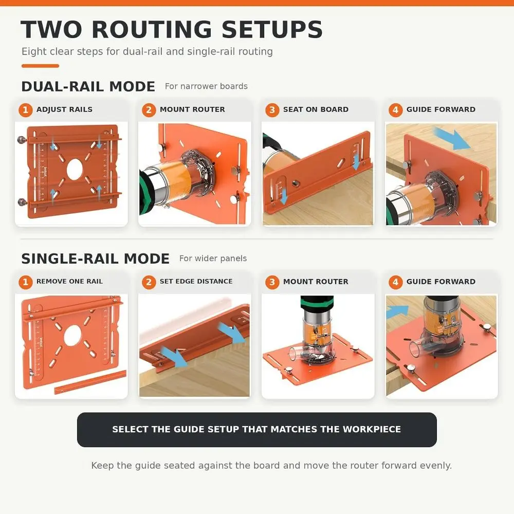 Thickened Wood Slotting Router Plate Adjustable Multi-Hole Router Grooving Base Plate with Dual Scale Straight Grooves