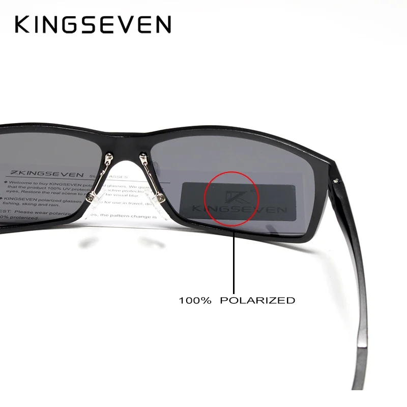 KINGSEVEN occhiali da sole polarizzati in alluminio per uomo UV400 proteggi occhiali antiriflesso guida maschile accessori per occhiali da ciclismo