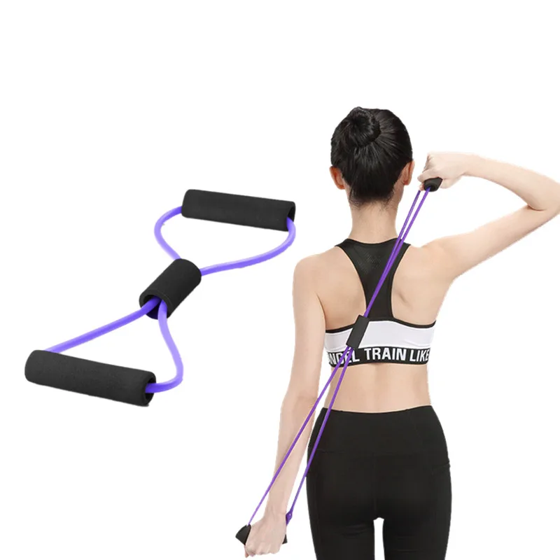 New Resistance Bands Figure Eight Pull Rope Yoga Puller Fitness Elastic Breast Expansion Plastic Chest Device Foam Gym Equipment