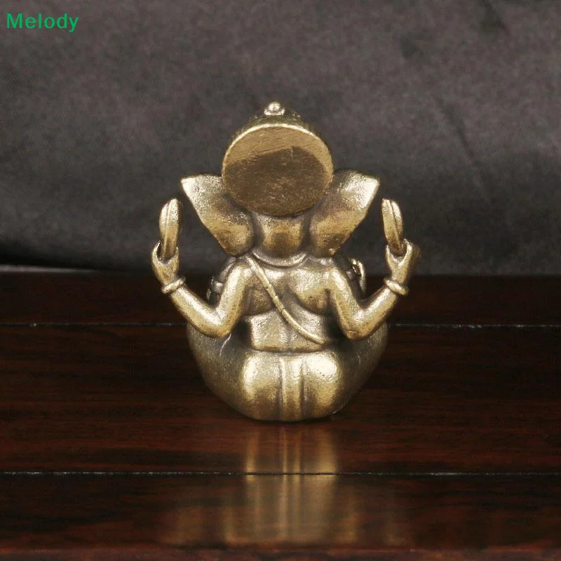 ♥ Figurine Ganesha vintage en laiton – Petite statue de dieu éléphant pour la décoration de la maison et la décoration du bureau