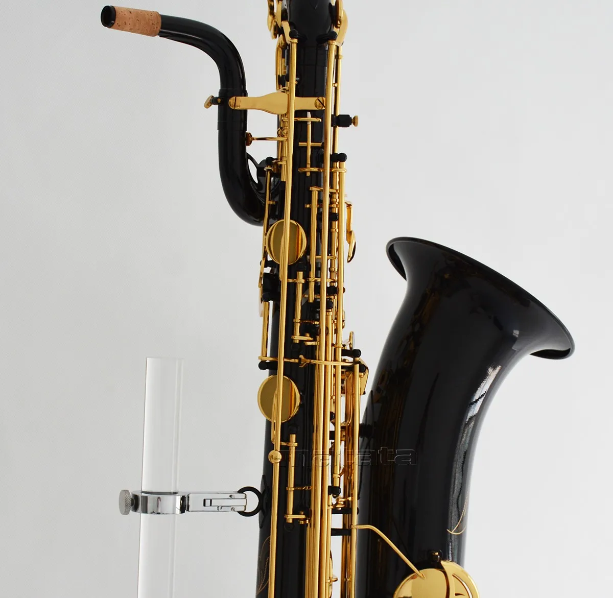 Fast Ship Black Lacquered Baritone Saxophone Sax Low A With 2 Necks
