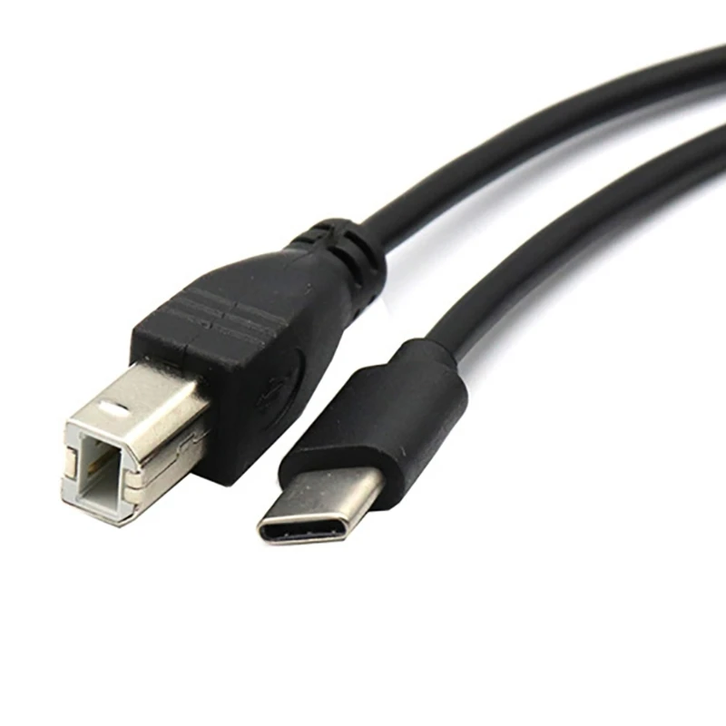 Flexible USB C to USB B Printer Cable B Male to C Male Printer Cord Replacement