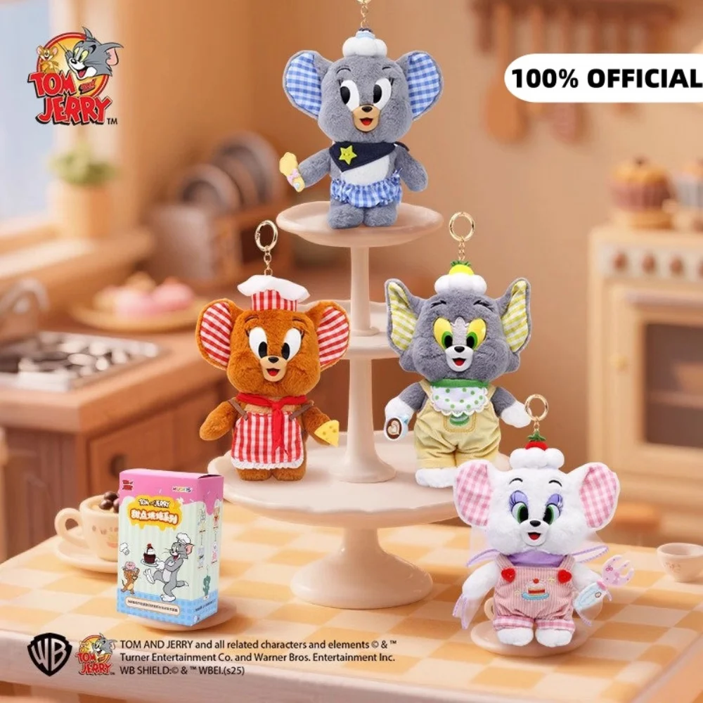 

Подлинная плюшевая кукла Том и Джерри, игрушки Kawaii Dessert Series, плюшевые мультяшные декорации для рюкзака, куклы, брелок для девочек, рождественские подарки