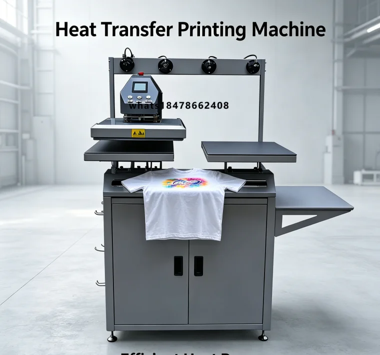New Factory Price Automatic Pneumatic Multicolor Heat Transfer Machine T-Shirt Heat Press for Garment Logo Transfer