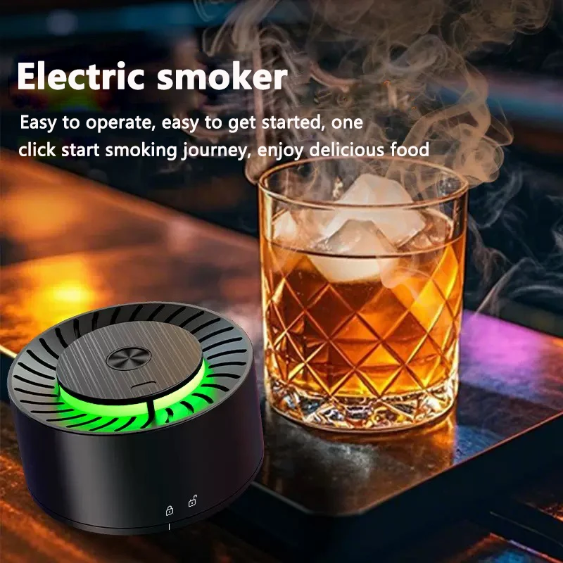 

New product with lighting, cocktail smoking machine, party gathering, whiskey electric smoking machine set, holiday gift giving