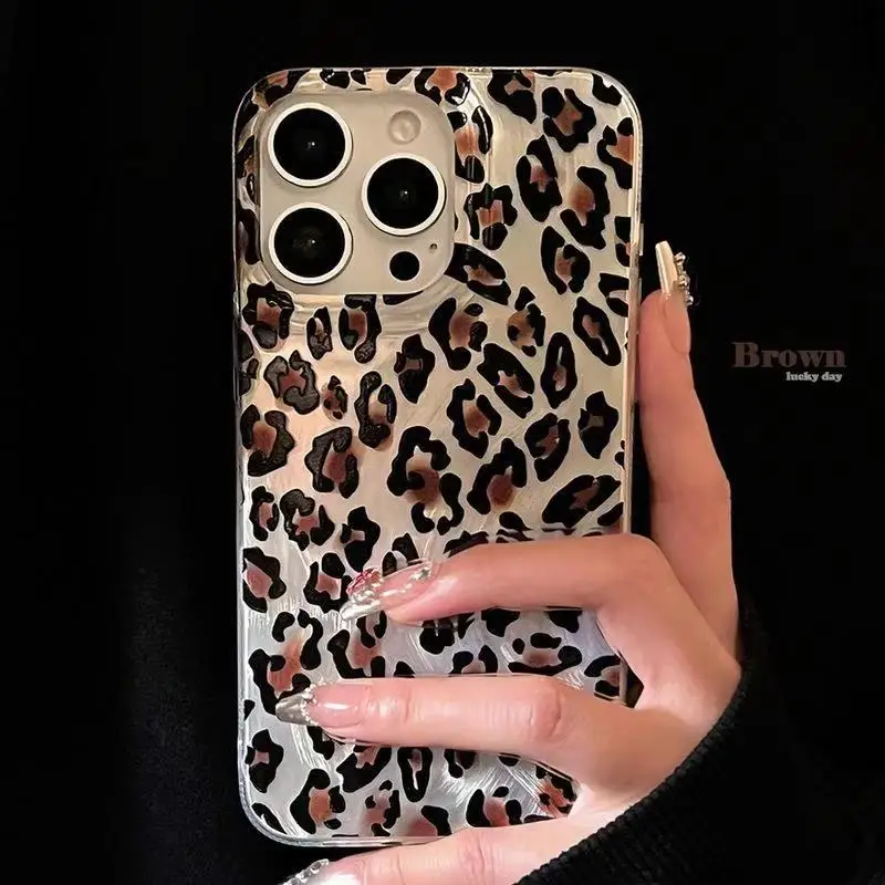 Luxury Laser Leopard Print Silicone Phone Case For Xiaomi Redmi Note 13 12 Pro Plus 5G 12S 11S 10S Redmi 10 12 12C 13 13C Cover