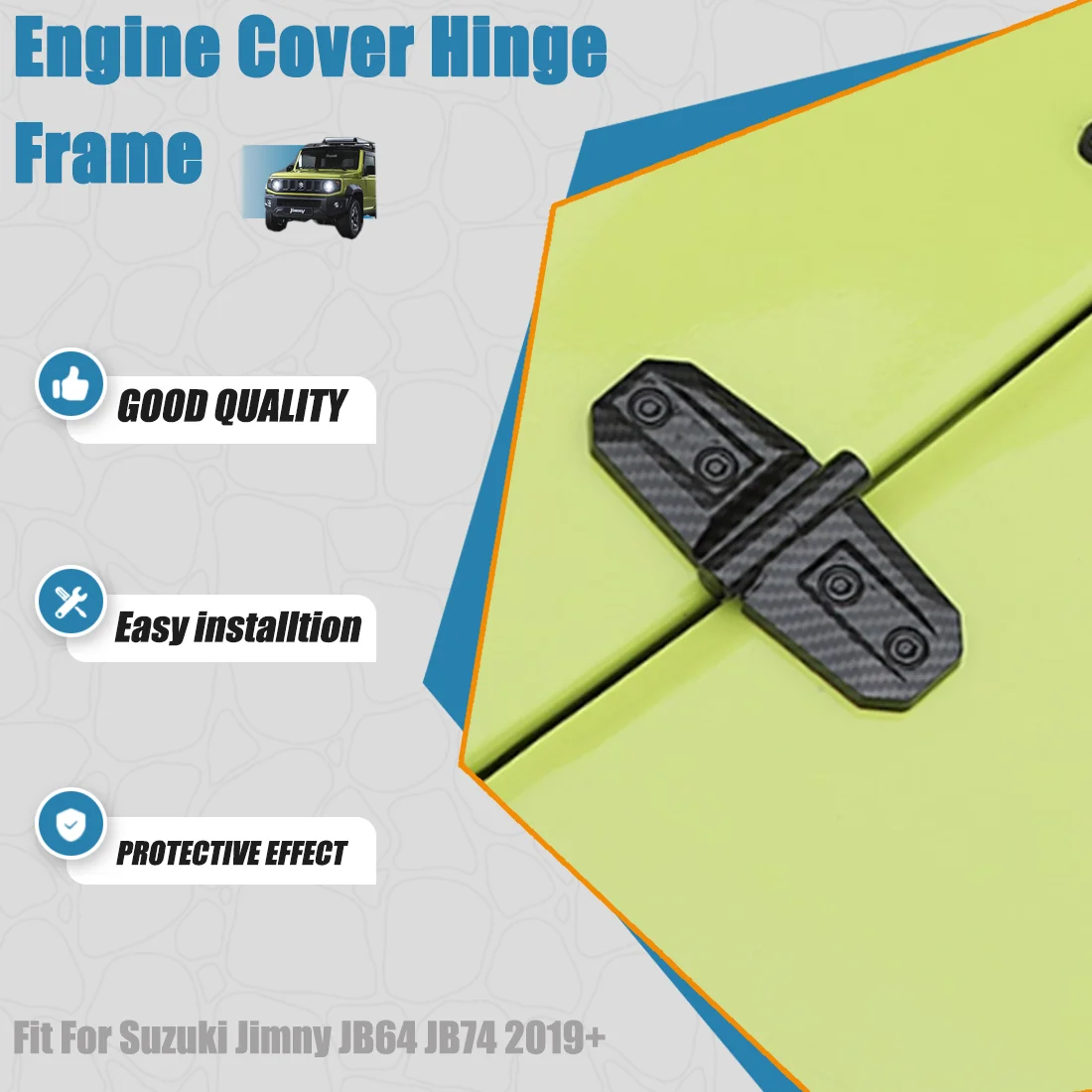 Car Engine Hood Door Hinge Decoration Cover for Suzuki Jimny JB64 JB74 2019 2020 2021 2022 2023 2024 2025 Exterior Accessories