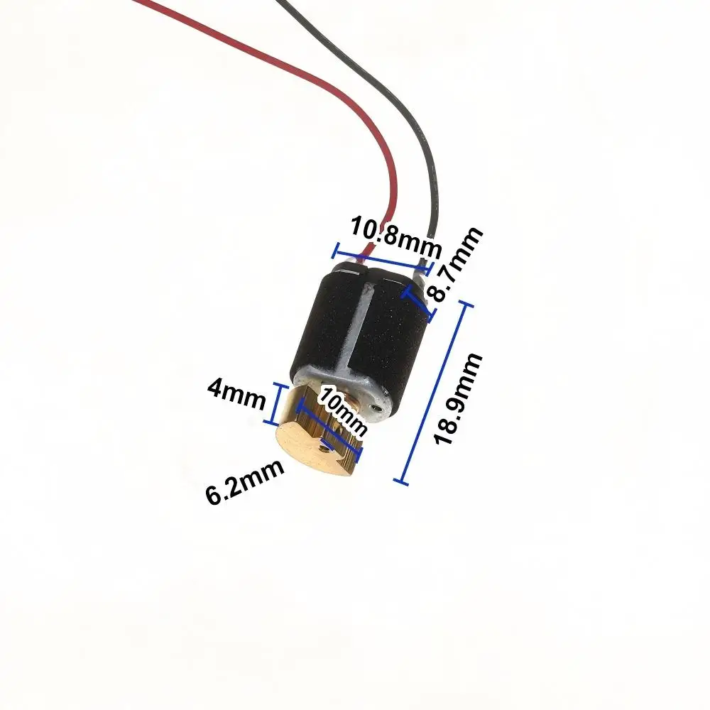 M10 Copper Eccentric Vibration Motor DC2.0‑6.0V 7000RPM Small Vibrating Motor with 75mm Wire for Massager Beauty Device