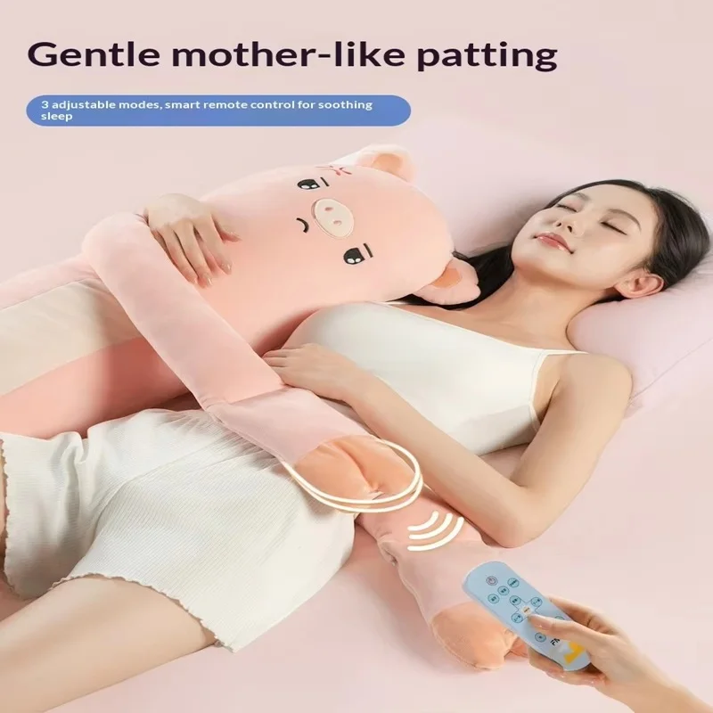 Fumian Pig Plush Hugging Pillow Heated Bluetooth Long Sleeping Pillow For Adult Women Pregnant Side Sleep Bed Use