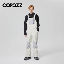 COPOZZ Snowboard Back Ski Pants Windproof Contrast Color Overalls Ski Pant Men Women Outdoor Winter Skiing Equipment Trousers