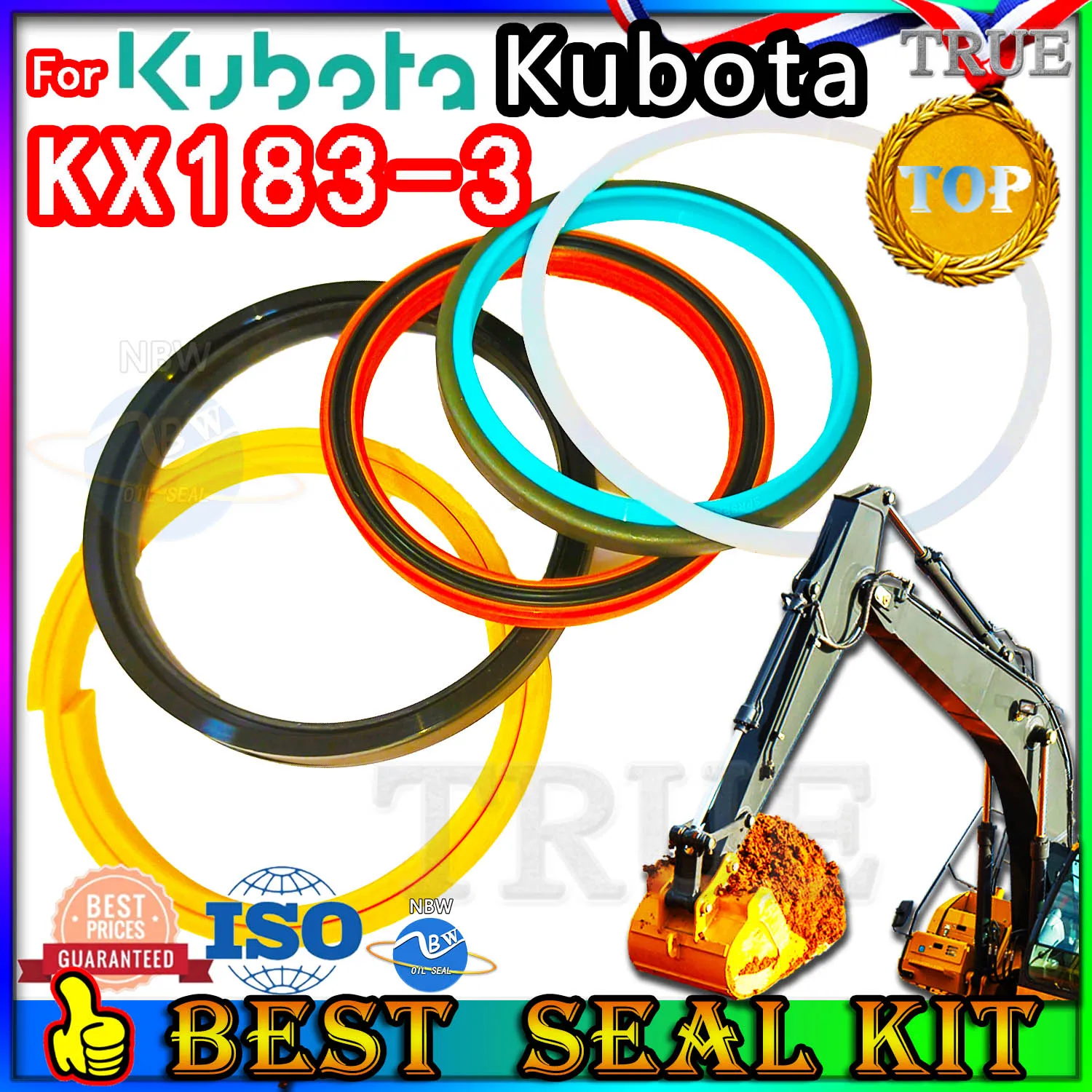 For Kubota KX183-3 Oil Seal Repair Kit Boom Arm Bucket Excavator Hydraulic Cylinder KX183 3 Factory Direct Sales wholesale Wheel