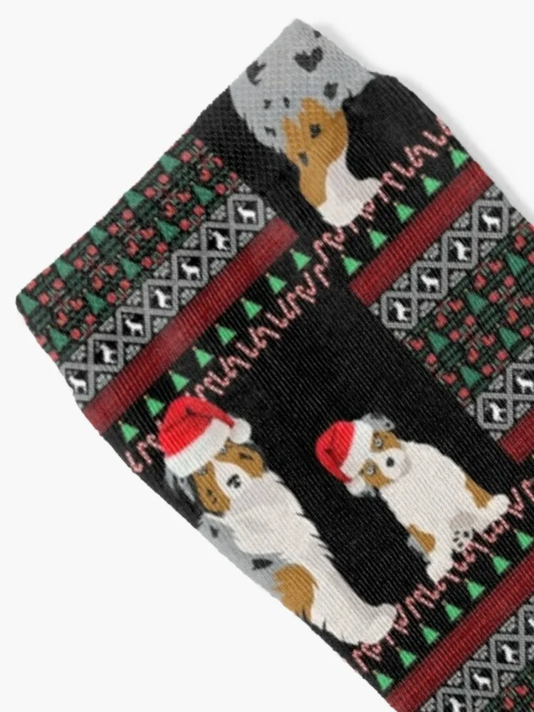 Australian Shepherd Christmas Gift Ugly Aussie Sweater Socks Winter Sock Man