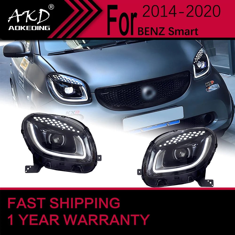 Car Lights for BENZ Smart LED Headlight 2014-2020 Smart W453 Head Lamp Drl Projector Lens Automotive Accessories