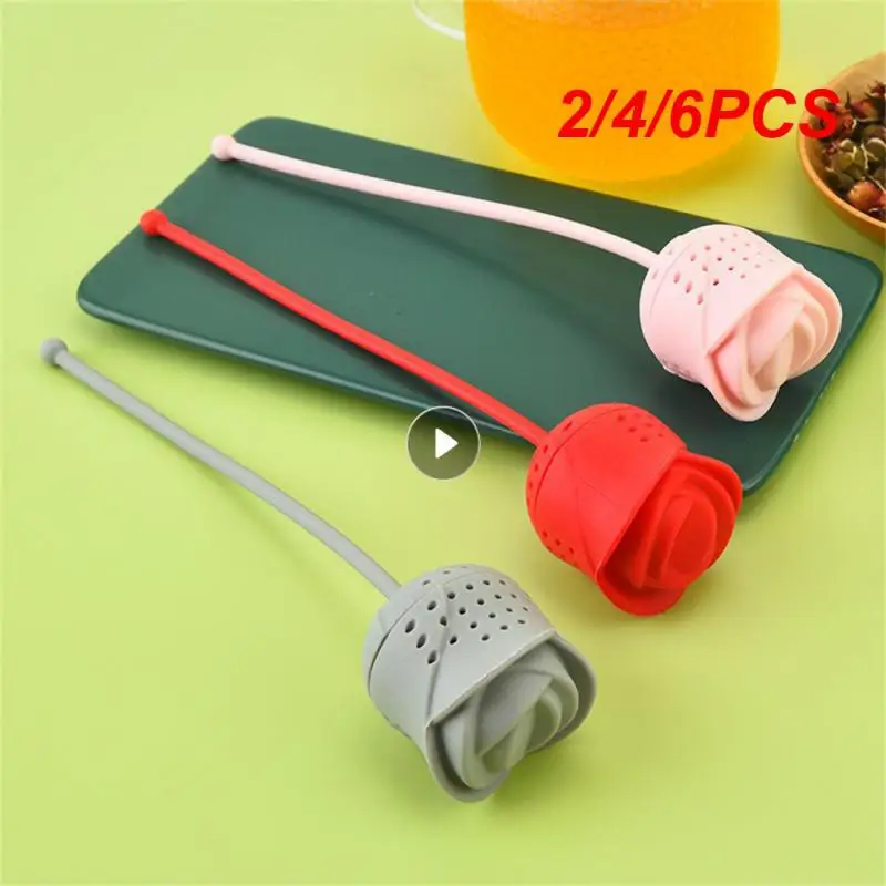 2/4/6PCS Reusable Tea Strainer Removable Design Hanging Design Saving Space Multi-color Optional Creative Kitchen Accessories