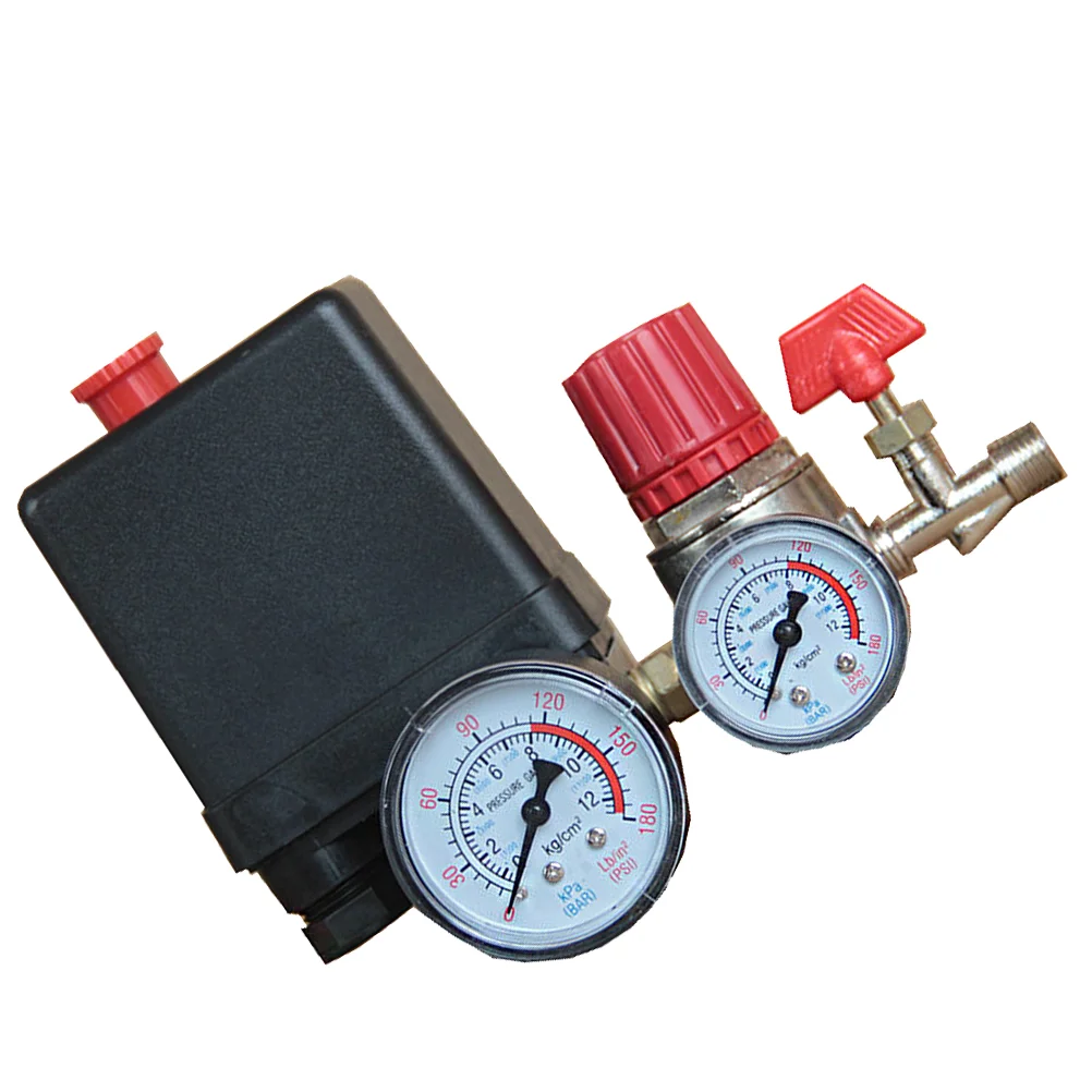 Profession Holes Durable Air Compressor Pump Pressure regulator valve Control Air pump switch controller with Gauges Regulator