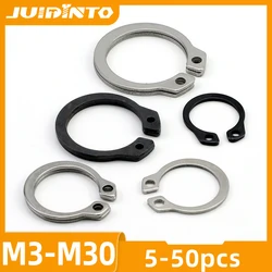 JUIDINTO External Retaining Ring 3mm-30mm Stainless Steel/Carbon Steel Circlip Snap Ring Clip for Grooved Shafts, Pins, Studs