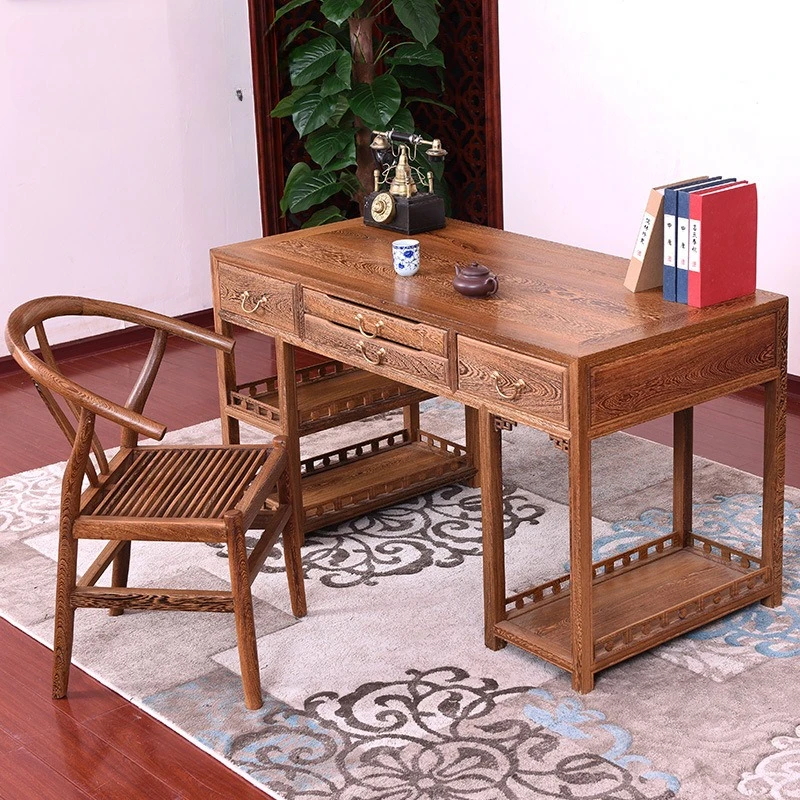 

Mahogany furniture, computer desk study drawing case, Chinese calligraphy table solid wood writing table