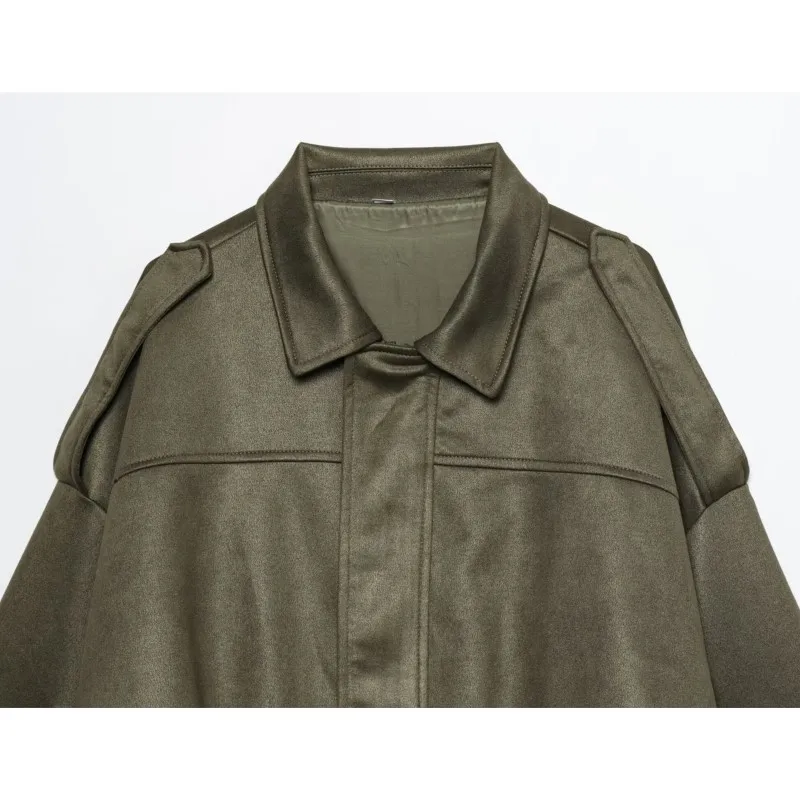 NERHEFZ Giacche da donna Moda Autunno Maniche a pipistrello larghe Giacche da donna eleganti Chic Street Youth Maniche lunghe Cappotti femminili