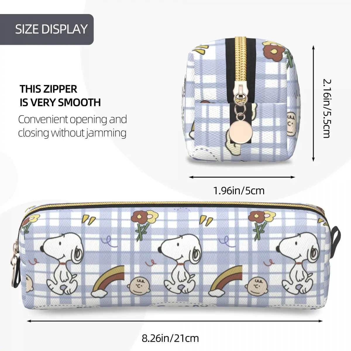 스누피 땅콩 컬렉션 연필 케이스 재미있는 펜 가방 어린이 대용량 학교 용품 선물 연필 케이스