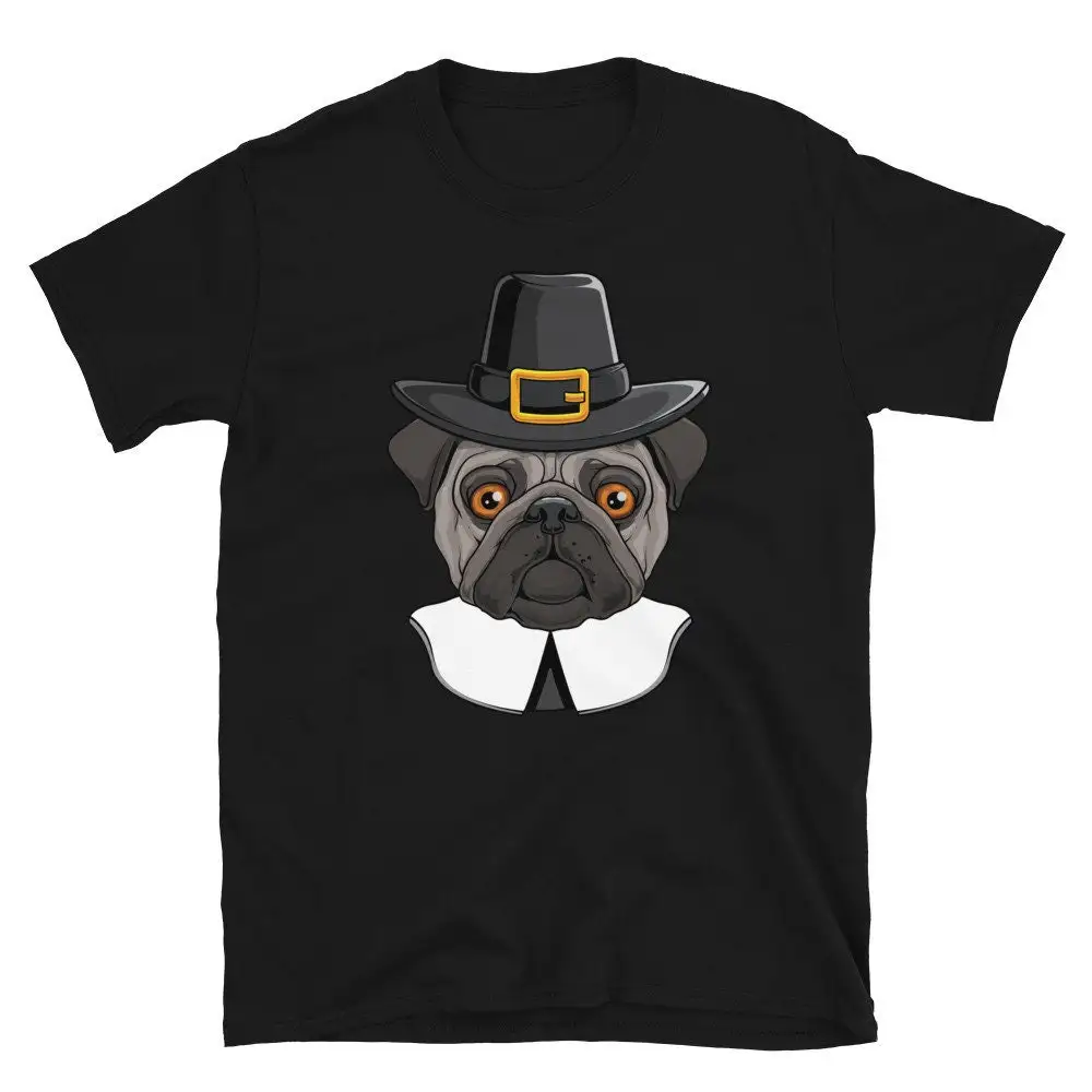 Thanksgiving Pilgrim Pug T Shirt November Holiday Gobble Turkey Day Funny America Cooking