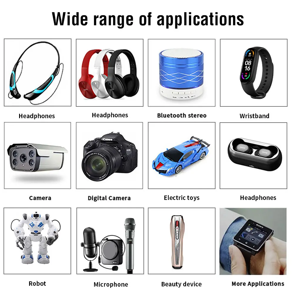 1-10pcs 3.7V 600mAh 603040 503040 Rechargeable Li-Po Battery, Lithium Polymer Ion Pack for Dash Cam, Bluetooth Speaker, GPS view 6