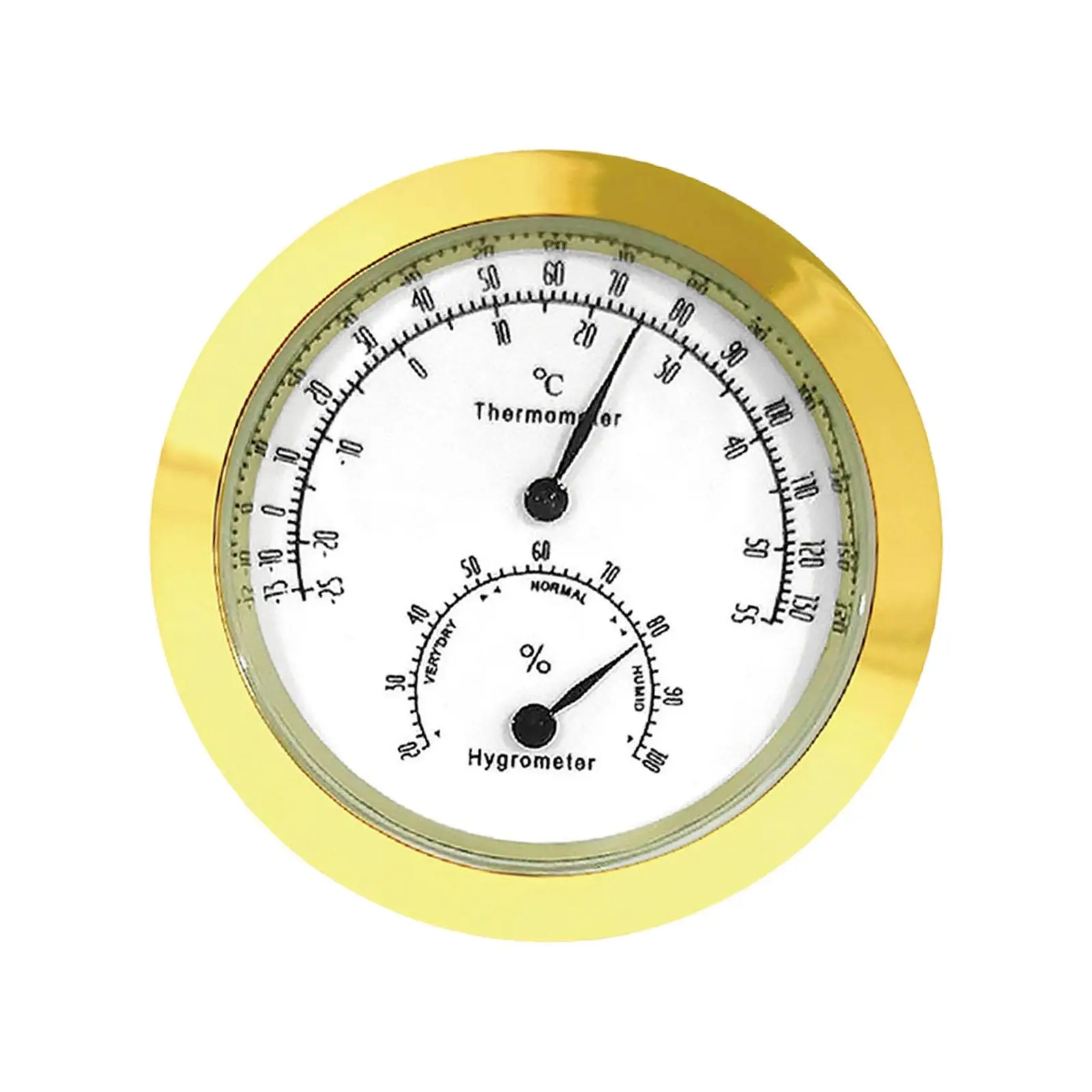 1.69inch Hygrometer Thermometer with Large Numbers Decoration Mechanical Indoor Outdoor for Basement Workshop Living Room