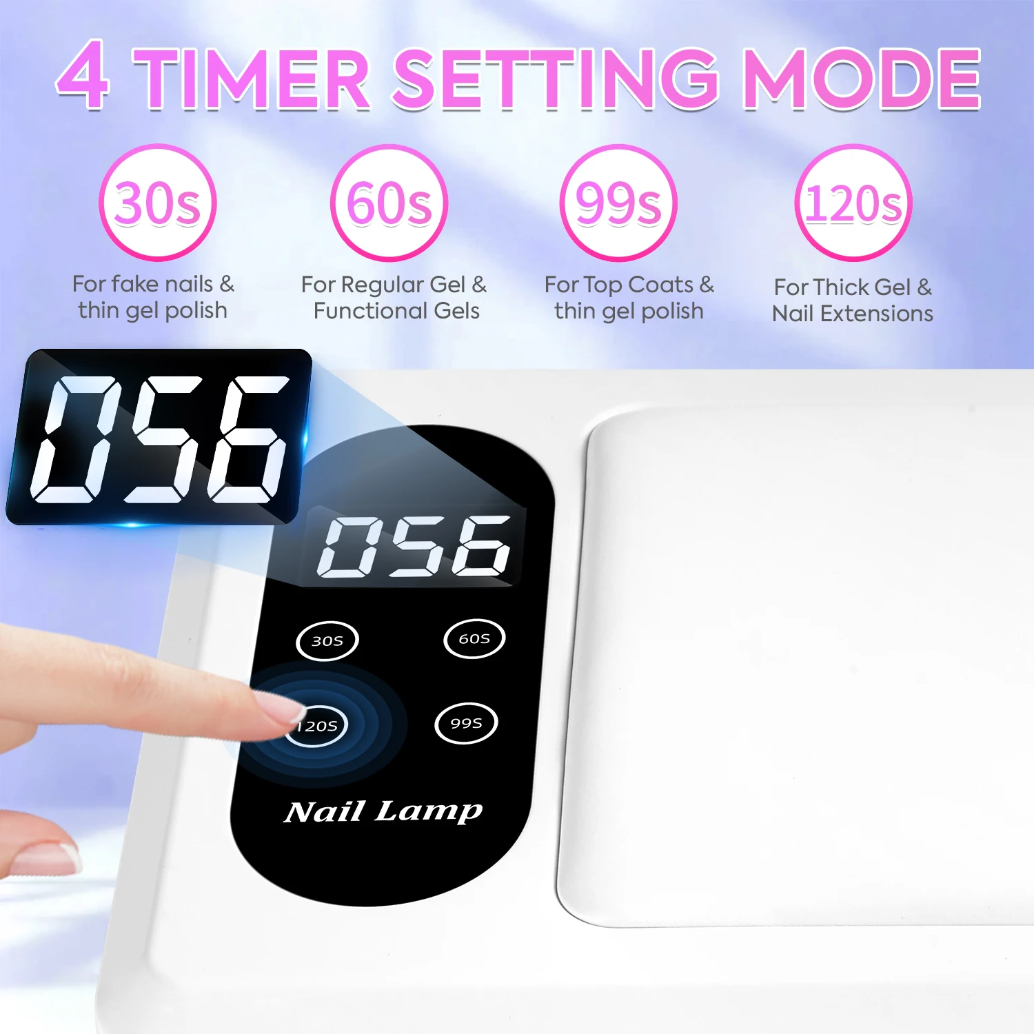 288 واط الأشعة فوق البنفسجية LED مصباح للأظافر 96 المصابيح مجفف الأظافر مع مساحة كبيرة مانيكير مصباح 4 إعدادات الموقت الأظافر لأدوات صالون الأظافر