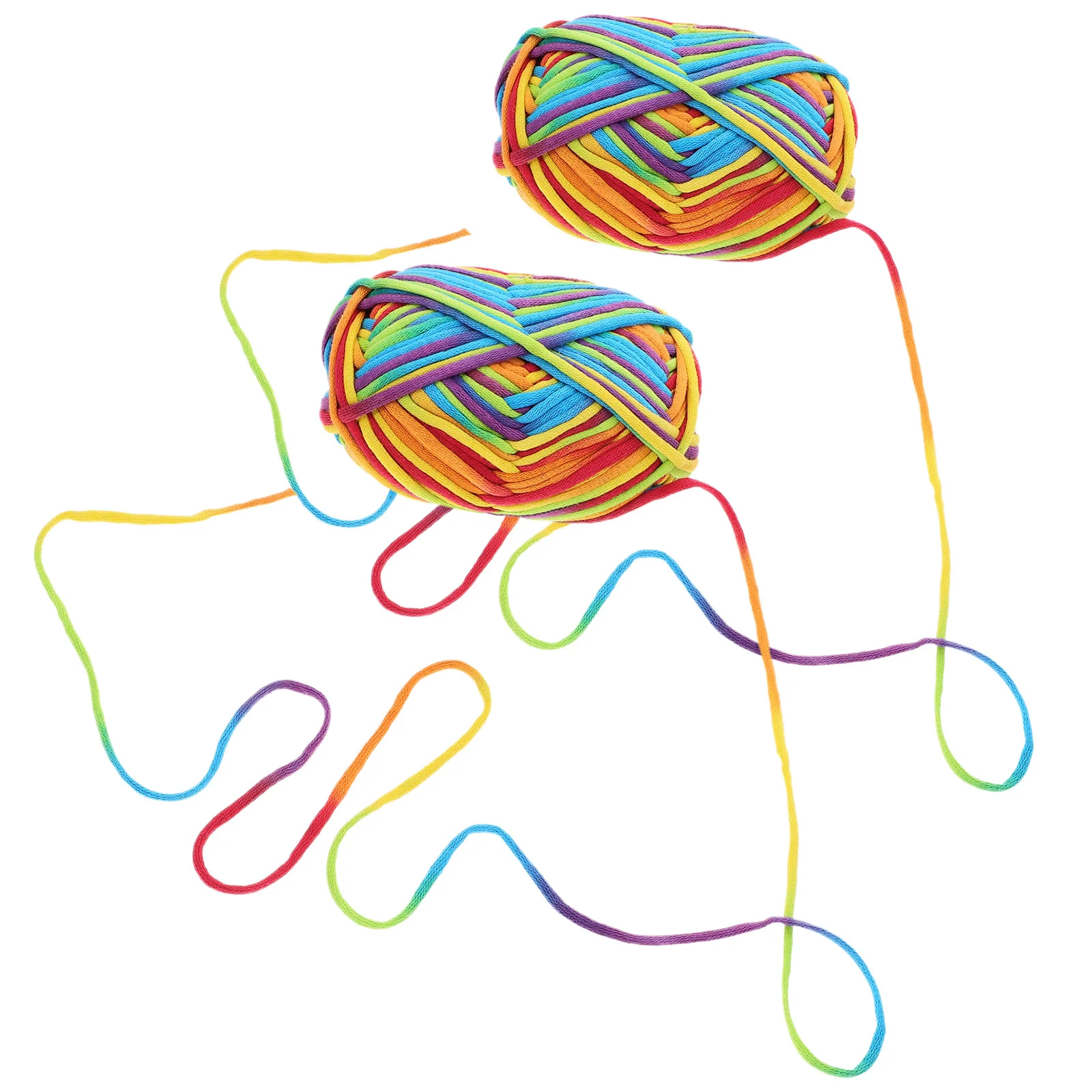

2Pcs Rainbow Cotton Yarn Soft Handcrafting Knitting Crochet DIY Household Multi-Function Knitting Yarn Crochet Supplies