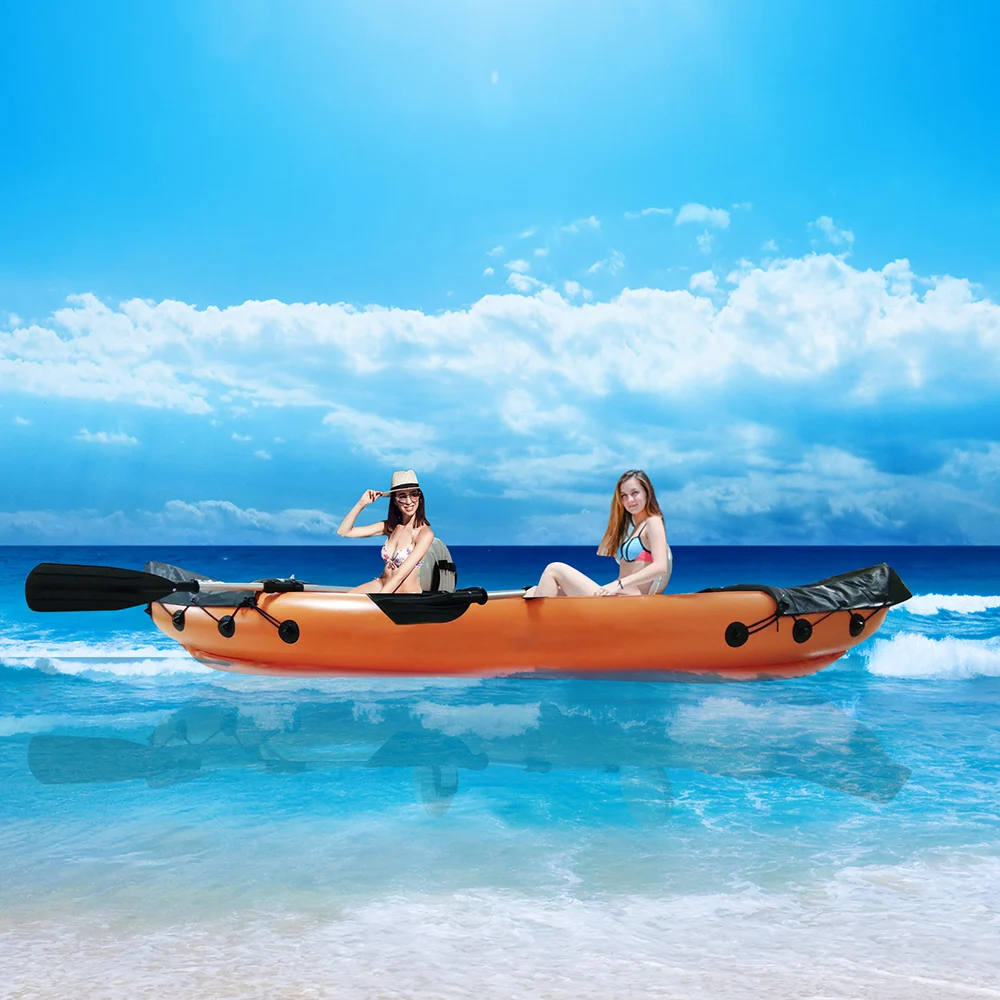 

Inflatable Kayak 2 Person Boat with Paddles and Pump Inflatable Fishing Canoe