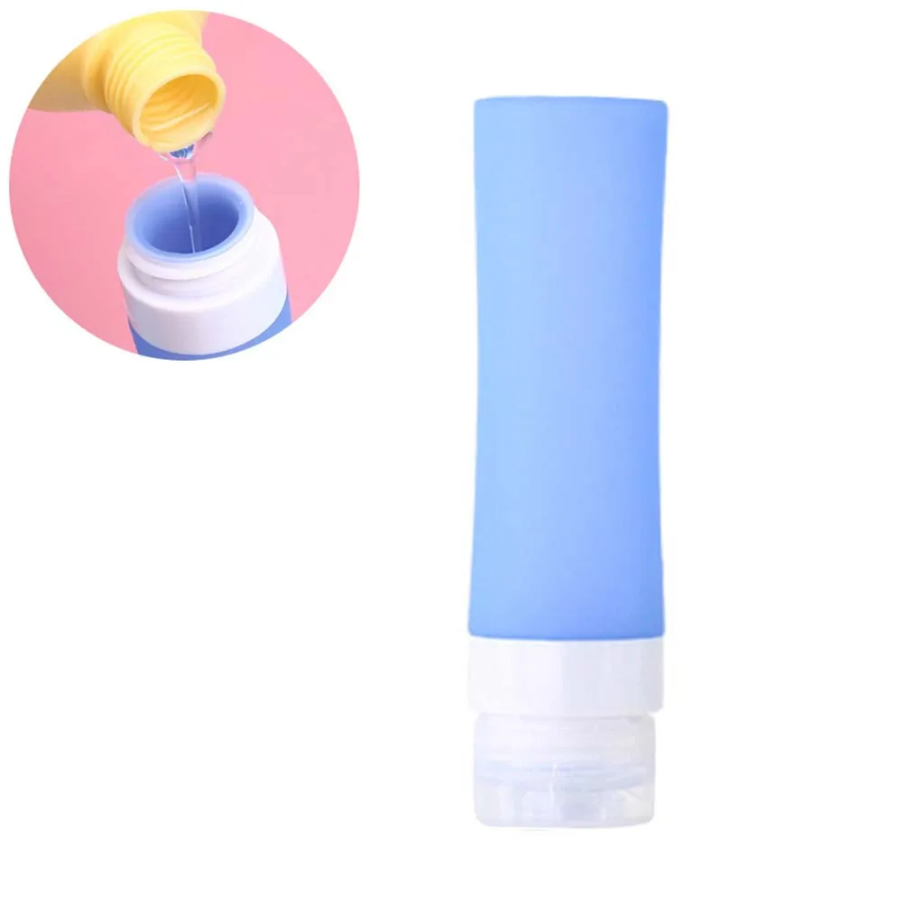 زجاجات سفر من السيليكون محمولة 80 مل قابلة للعصر وقابلة لإعادة الملء وموزع شامبو ومستلزمات الزينة وحاويات سائلة وزجاجة سفر #5