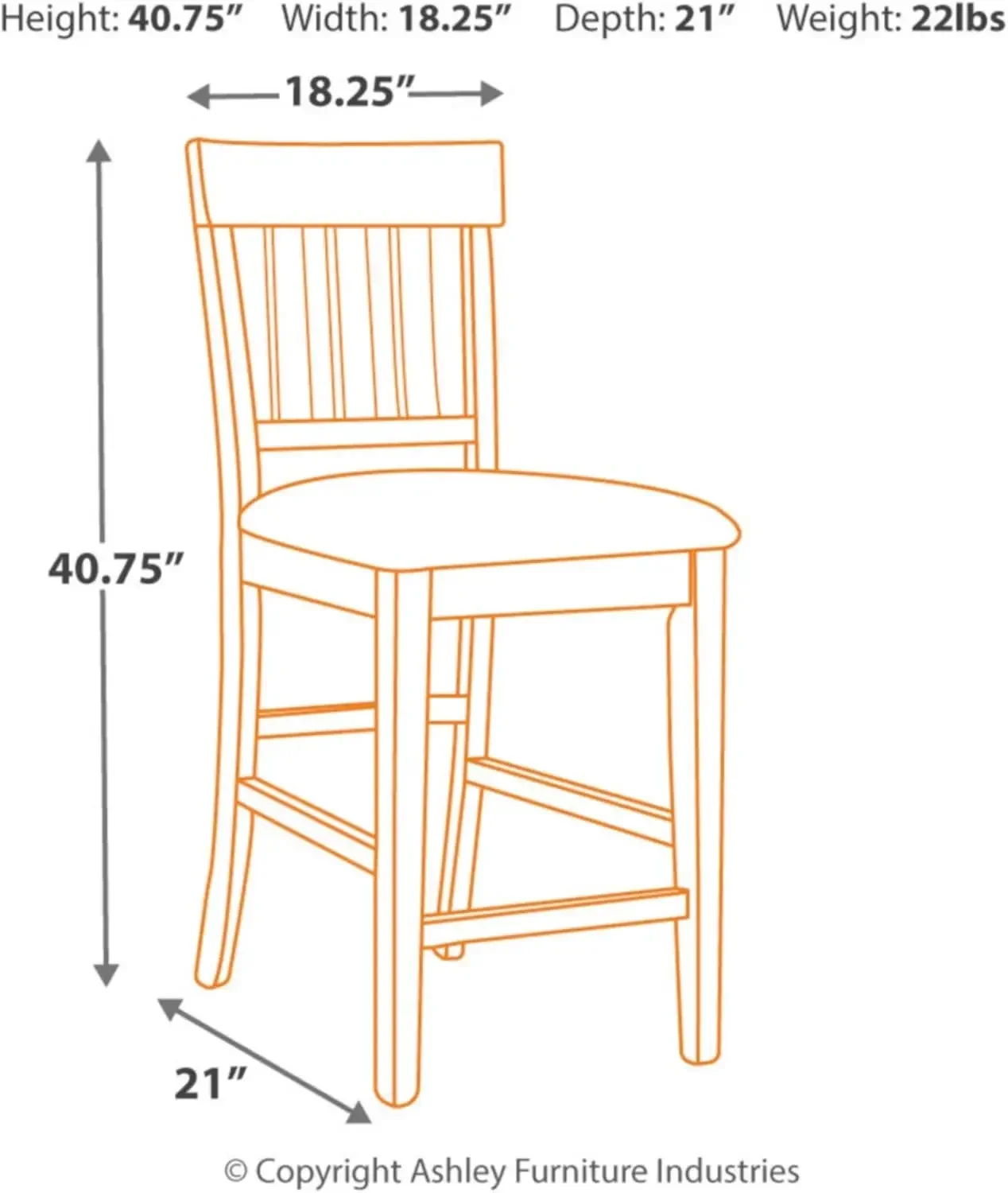 Signature Design by Ashley Haddigan 24" Counter Height Upholstered Barstool 2 Count, Dark Brown