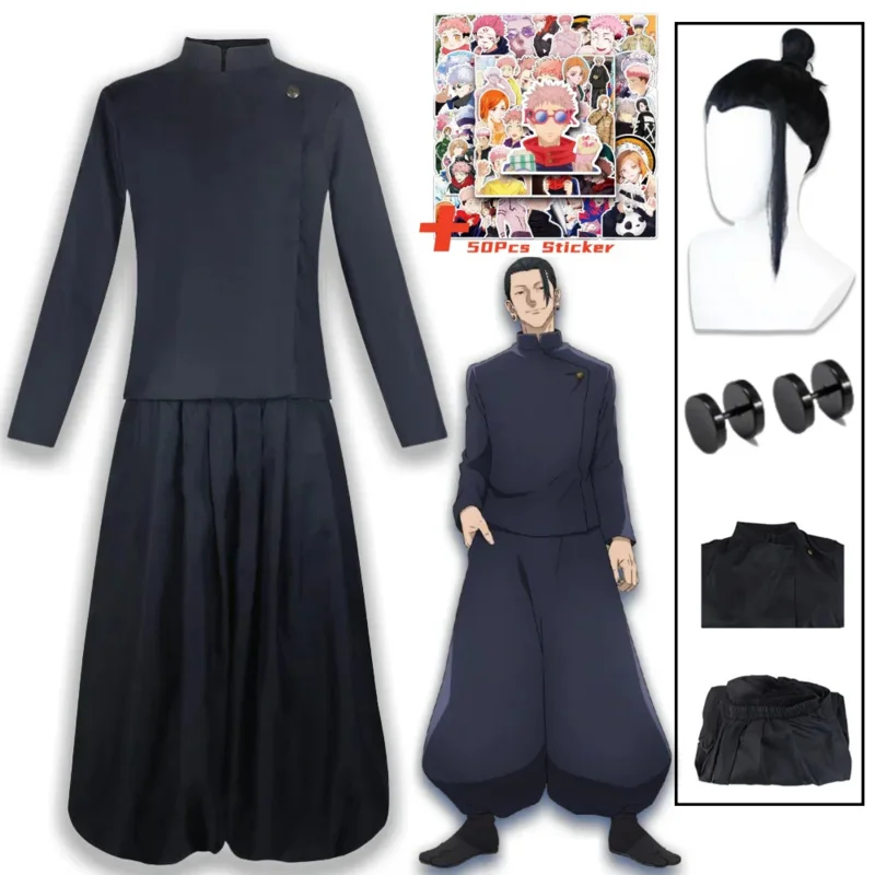 Bear's Den Anime Jujutsu Kaisen kostium Geto Suguru Cosplay mundurek szkolny peruka kolczyki Halloween nowy 2025