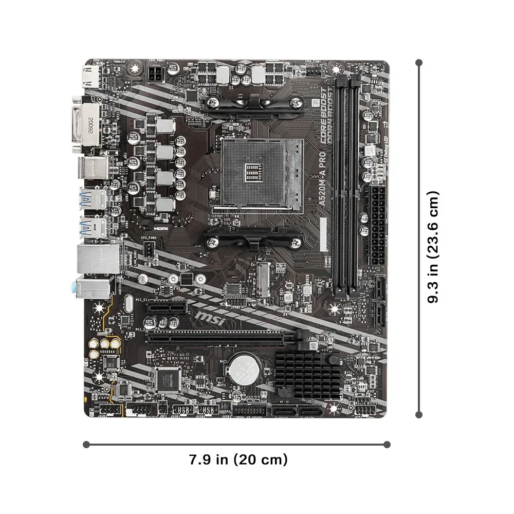 لوحة أم MSI AMD A520M-A PRO تدعم وحدة المعالجة المركزية Ryzen R3 R5 R7 5000 & 3000 سلسلة اللوحة الرئيسية AM4 M.2 NVME ثنائي القناة DDR4 جديد تمامًا