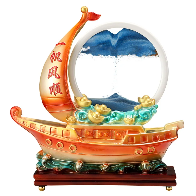 Sailing ornament entrance decoration quicksand painting living room boss desk wine cabinet housewarming new home gift