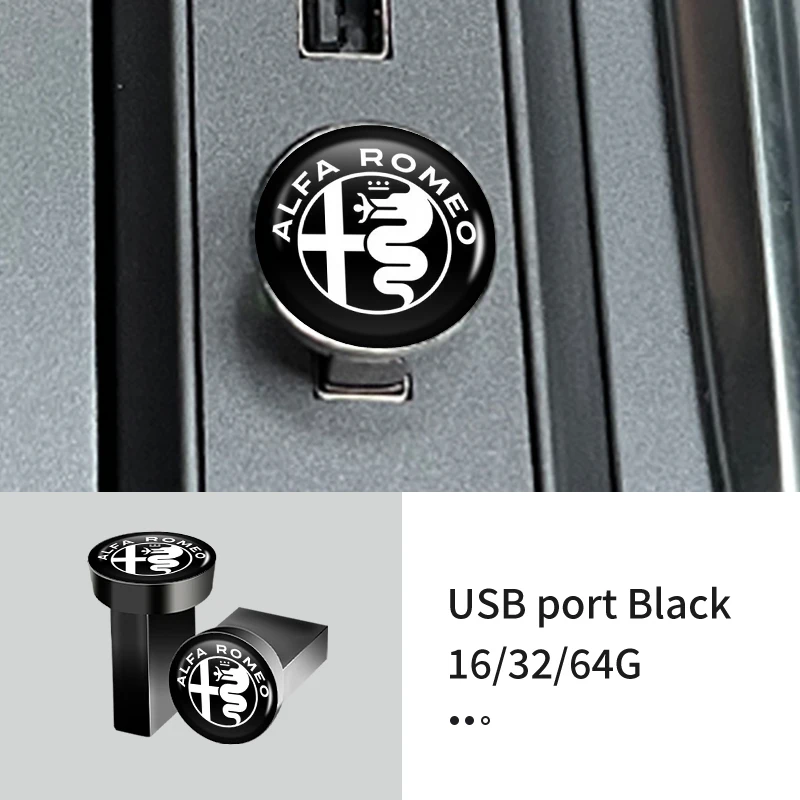 Unidad Flash USB para coche, Mini unidad de memoria de almacenamiento portátil, Pendrive para Alfa Romeo Giulietta 159 147 156 166 Mito Giulia GT