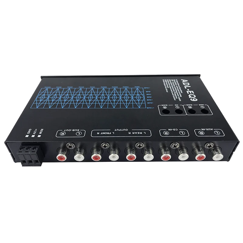 Auto Cube 9 Band Graphic Equalizer Digital Car Audio ADL-EQ9 Full range Car Amplifier Equalizer with Adjustable Filter