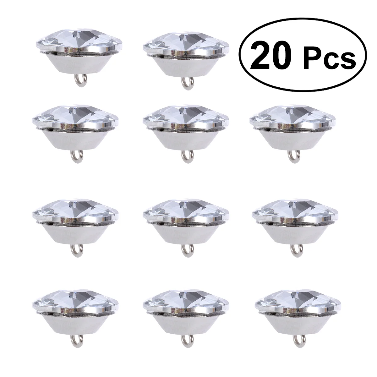 20 Pcs Crystal Button Buttons for Headboard Rhinestones Nails Accessories Sofa 1inch