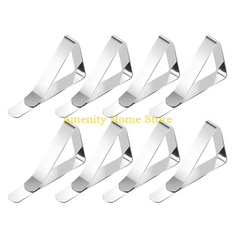 F26C 8Pcs Heavy Duty Table Clip,Stainless Steels Table Cloth Cover Clamps for Picnics