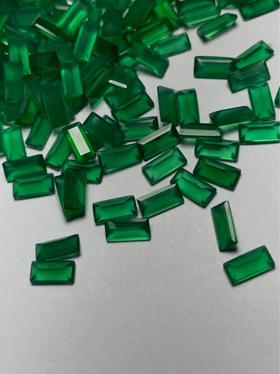 Factory Wholesale 100% Real Natural Rectangle Green Agate Gemstone Loose Gems Diy Material for Jewelry