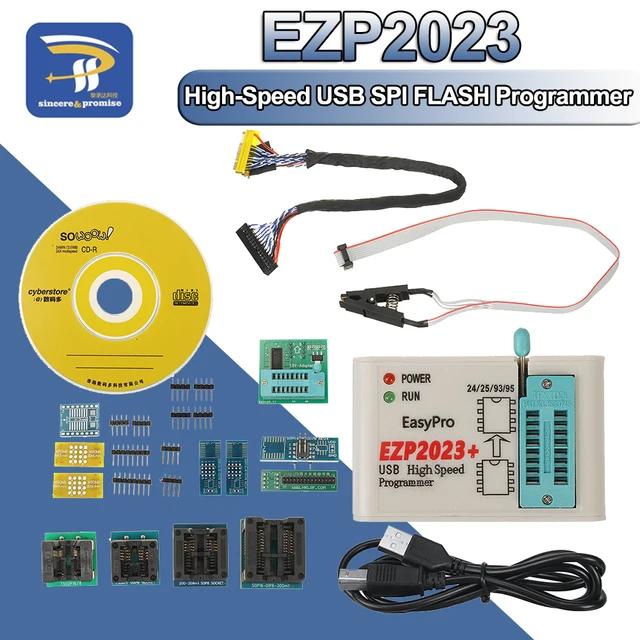 EZP2023 Szybki programator USB SPI + 12 adapterów Obsługa 24 25 26 93 95 EEPROM 25 Flash Bios Chip Lepszy niż EZP2019