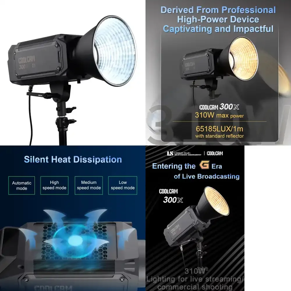 

APP and DMX Controlled Bi-color Coolcam 300X (G) Professional Monolite Style Fill Light High Brightness for Live Stream