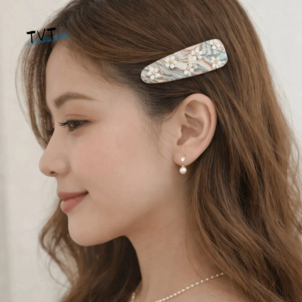 

Hairpin Vintage Flower Hair Clip Elegant Colorful Sweet Barrettes Trendy Retro Cute Duckbill Clip Women