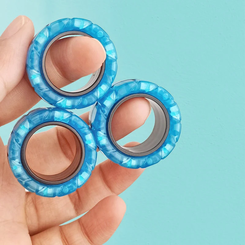 磁気リング フィジェット スピナー ストレス リリーフ おもちゃ 子供 大人 不安 減圧 フィジェット おもちゃ 感覚 クール スピナー リング セット